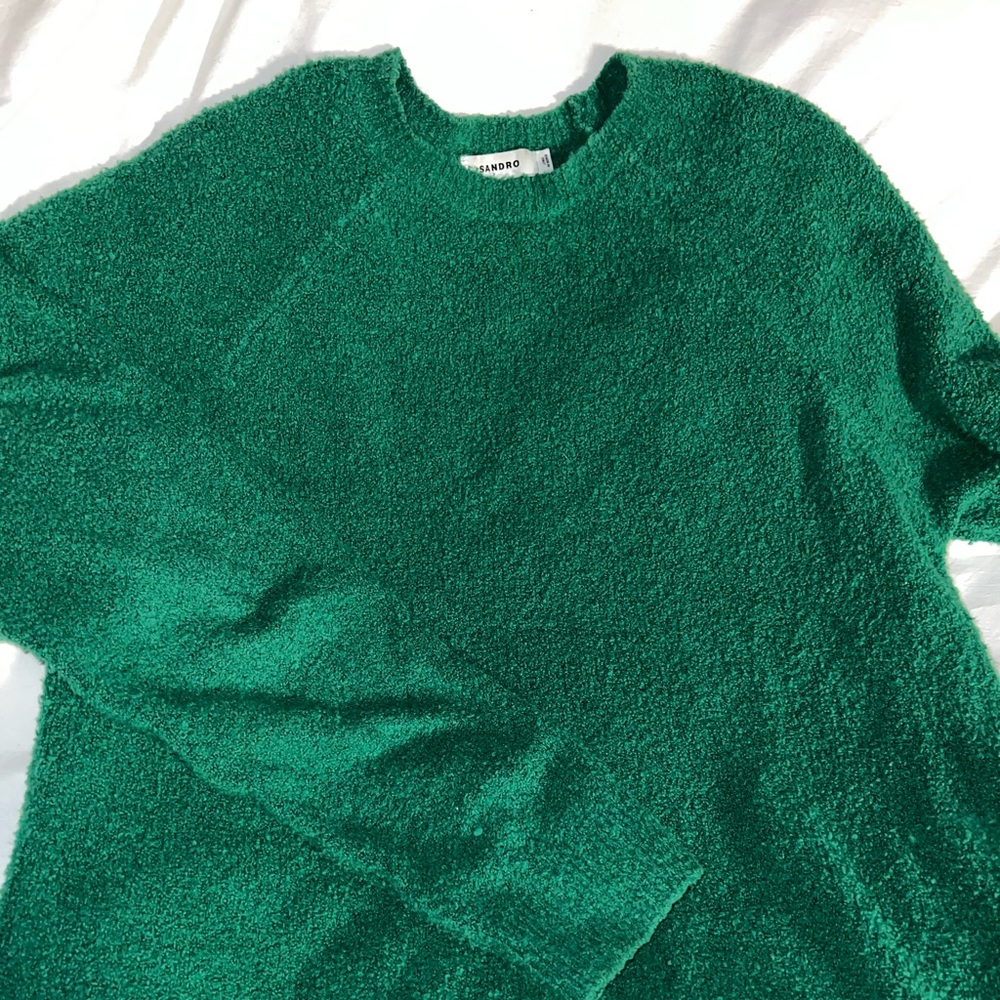 Sandro Boucle Green Sweater